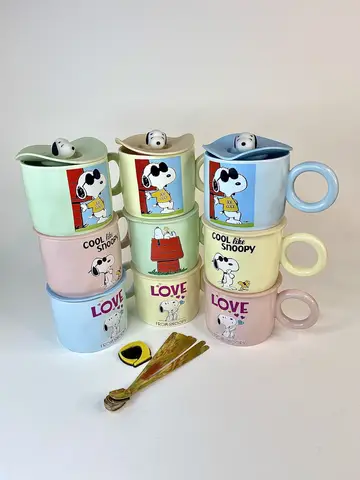 ماگ سرامیکی اسنوپی درب سیلیکونی ماگ سرامیکی اسنوپی درب سیلیکونی