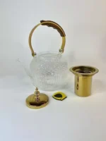 قوری پیرکس برفی دسته طلایی 1000 میل