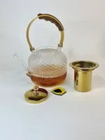 قوری پیرکس برفی دسته طلایی 1000 میل