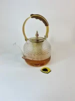 قوری پیرکس برفی دسته طلایی 1000 میل