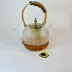 قوری پیرکس برفی دسته طلایی 1000 میل