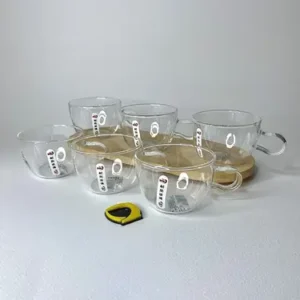 لیوان پیرکس دسته دار لبه پهن