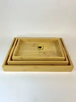 سینی بامبو مستطیل خط دار 3 سایز