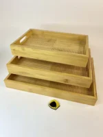 سینی بامبو مستطیل خط دار 3 سایز