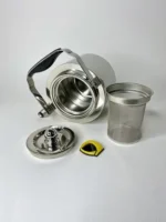 کتری استیل نقره ای استوانه ای