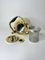 کتری استیل طلایی استوانه ای