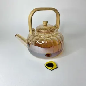 قوری پیرکس کدویی شامپاینی دسته بامبو 1500 میل