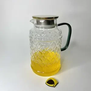 پارچ پیرکس مشبک دسته سبز