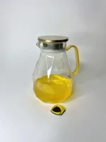 پارچ پیرکس الماسی دسته طلایی