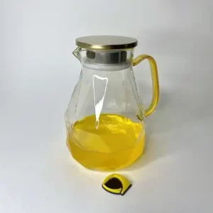 پارچ پیرکس الماسی دسته طلایی