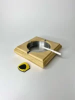 زیر سیگاری بامبو مربع داخل استیل