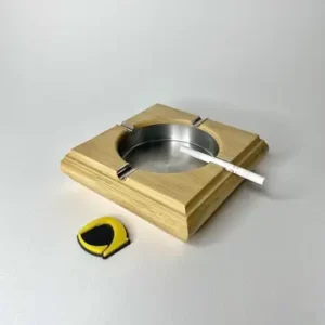 زیر سیگاری بامبو مربع داخل استیل