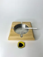 زیر سیگاری بامبو مربع داخل استیل