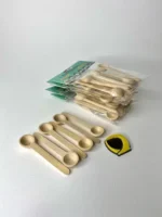 قاشق ادویه بامبو سر گرد 6 عددی