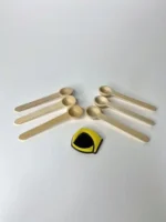 قاشق ادویه بامبو سر گرد 6 عددی