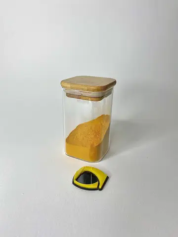 بانکه پیرکس مربع درب بامبو 11×6×6 بانکه پیرکس مربع درب بامبو 11×6×6