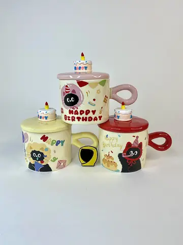 ماگ سرامیکی گربه HAPPY BIRTHDAY