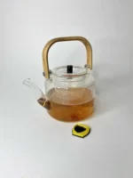 قوری پیرکس مشجر دسته روشن چوبی