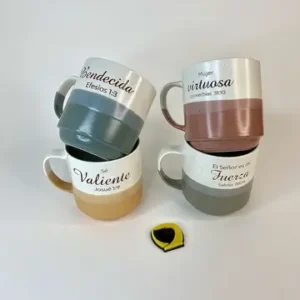 ماگ سرامیکی دو رنگ تکست دار