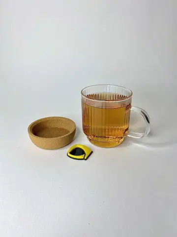 لیوان پیرکس زیر چوب پنبه شیاردار