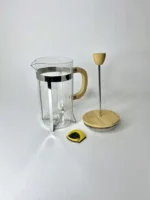 فرنچ پرس گرد دسته بامبو 600 میل