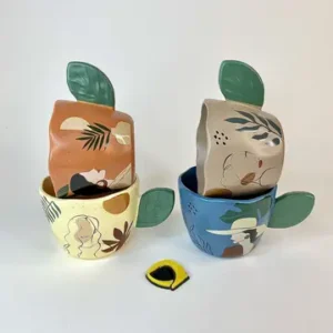 ماگ سرامیکی دسته برگ