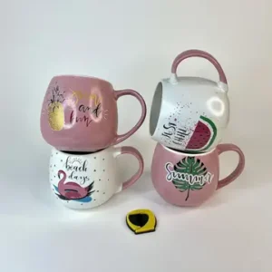 ماگ سرامیکی فانتزی دسته صورتی