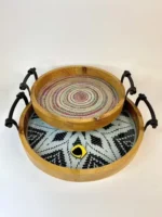 سینی طرحدار جفتی چوب عود