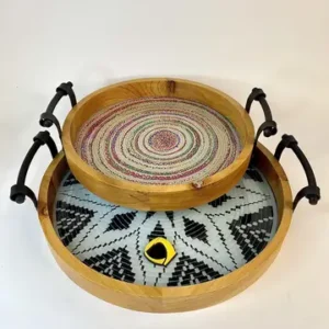 سینی طرحدار جفتی چوب عود