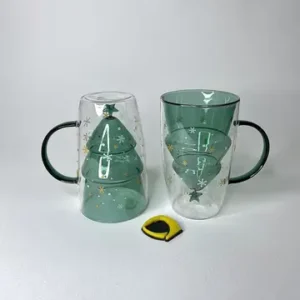 لیوان دوجداره طرح درخت کریسمس