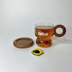 چایخوری پیرکس دسته تیره چوبی