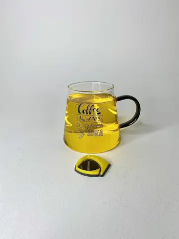 لیوان پیرکس دسته مشکی مخروطی لیوان پیرکس دسته مشکی مخروطی