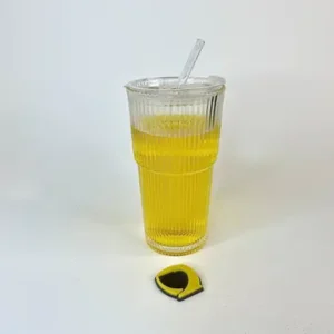 لیوان اسموتی شیاردار دوتکه 540 میل