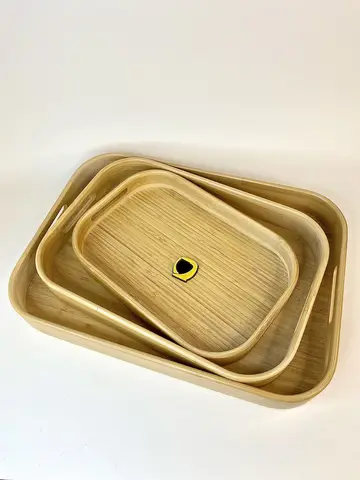 سینی بامبو مستطیل لبه گرد 3 سایز سینی بامبو مستطیل لبه گرد 3 سایز