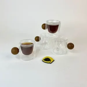 شات دوجداره استوانه ای دسته توپی چوبی