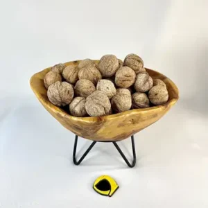 ظرف آجیل خوری دفرمه پایه فلزی چوب عود