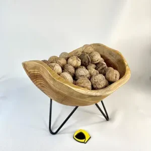 ظرف میوه خوری دفرمه پایه فلزی چوب عود