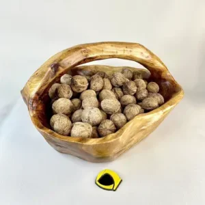 ظرف میوه خوری دفرمه بزرگ با دسته چوب عود
