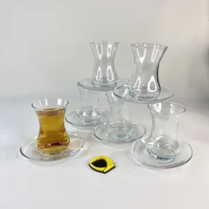 استکان کمر باریک ساده با نعلبکی 110 میل