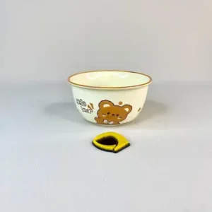 کاسه سرامیکی تدی کرمی Hello bear قطر 12 سانتیمتر