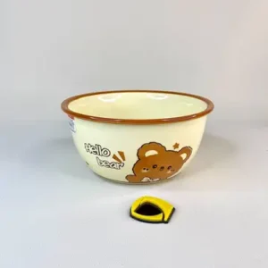 کاسه سرامیکی تدی کرمی Hello bear قطر 18/5 سانتیمتر
