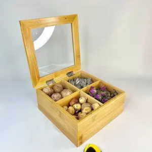 تیبگ مربع بامبو 4 خانه ابعاد 9×20×20 سانت