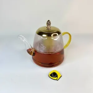 قوری پیرکس مخروطی گرد فیلتر طلایی 1200 میل