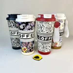 تراول ماگ گلدار طرح COFFEE حجم 520 میلی لیتر