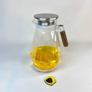 پارچ پیرکس الماسی دسته چوبی تیره 1500 میل