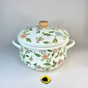 قابلمه لعابی گلدار دستگیره چوبی 26 سانت