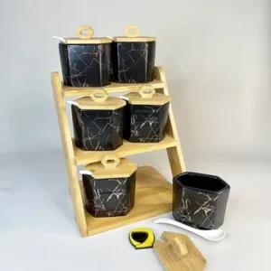 پاسماوری سرامیکی شش ضلعی مشکی ماربل